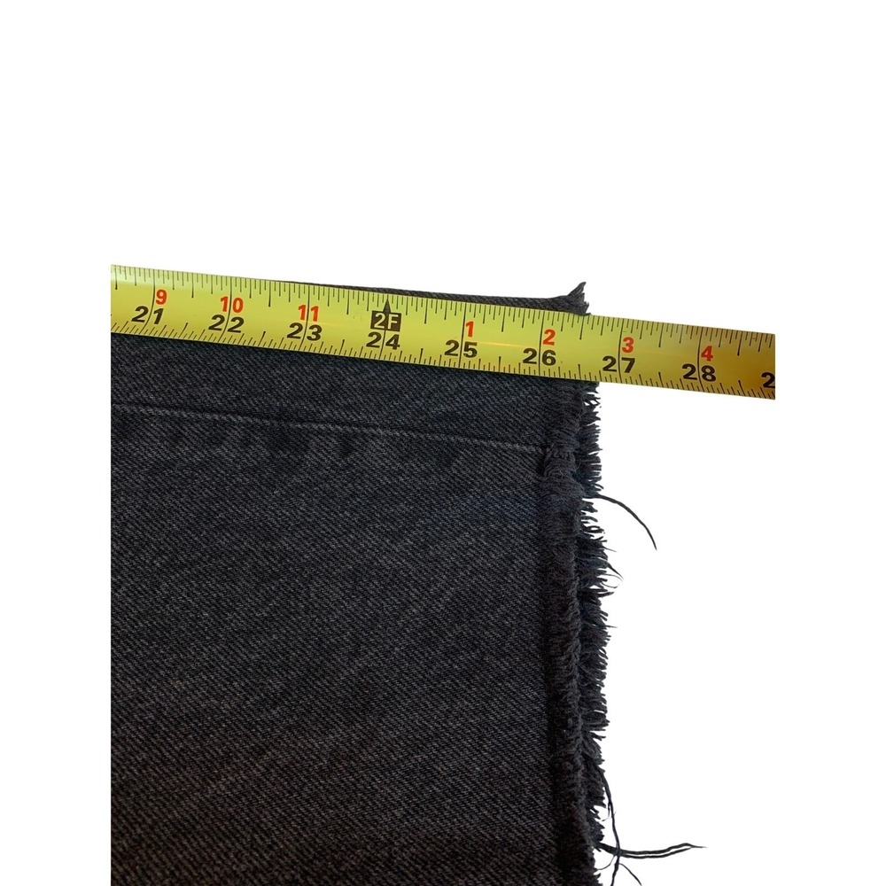 PacSun High Rise Straight Leg Jeans Womens 28 Black Frayed Hem Button Fly Denim - Picture 9 of 11